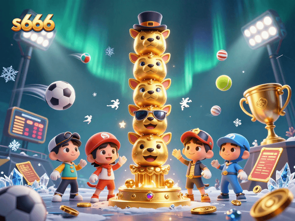 Experience thrilling gameplay with S666's vibrant casino atmosphere, featuring dynamic sports elements and a golden totem pole.