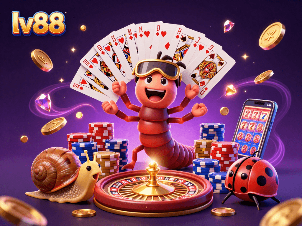 Experience the excitement of lv88 with our vibrant 3D casino scene featuring engaging characters and dynamic elements.
