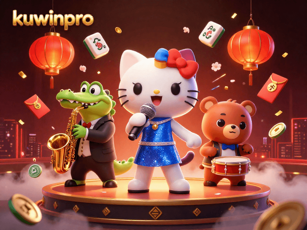 Engage with kuwinpro casino magic featuring a singing cat, jazzy crocodile, and drumming bear