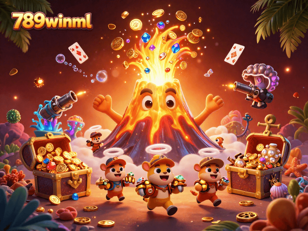 Experience the thrill of winning with 789winml in this vibrant, treasure-filled casino scene.