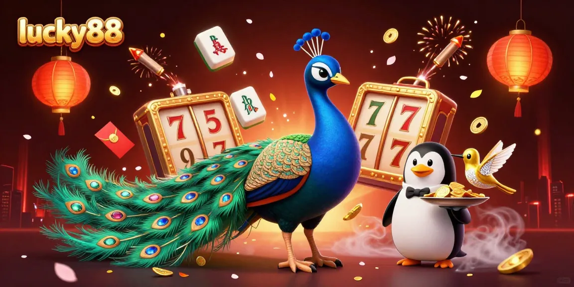 Spin lucky88 slot reels with vibrant characters and festive casino elements in an engaging illustration.