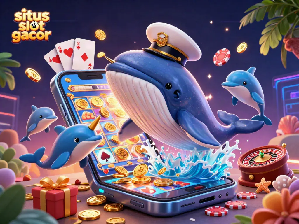 Engage with situs slot gacor by exploring a vibrant underwater casino scene brimming with excitement and gaming elements.