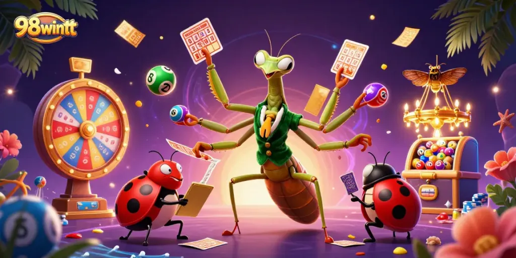 Experience the excitement of gambling at 98wintt with vibrant scenes from a lively casino.