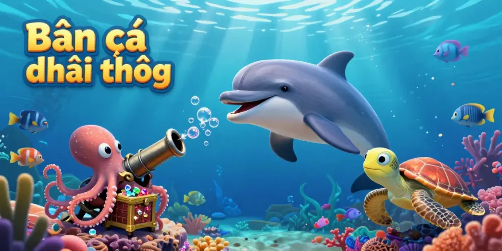 Bắn cá đổi thưởng - Experience the thrill of underwater fishing with vibrant sea creatures and dynamic action.