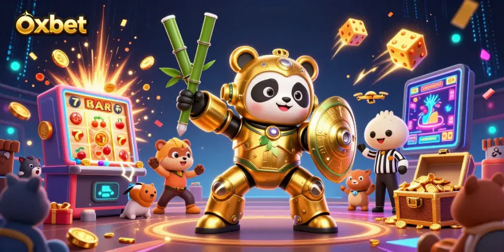 Engage with oxbet's exciting casino experience, featuring unique 3D characters in a vibrant gaming landscape.