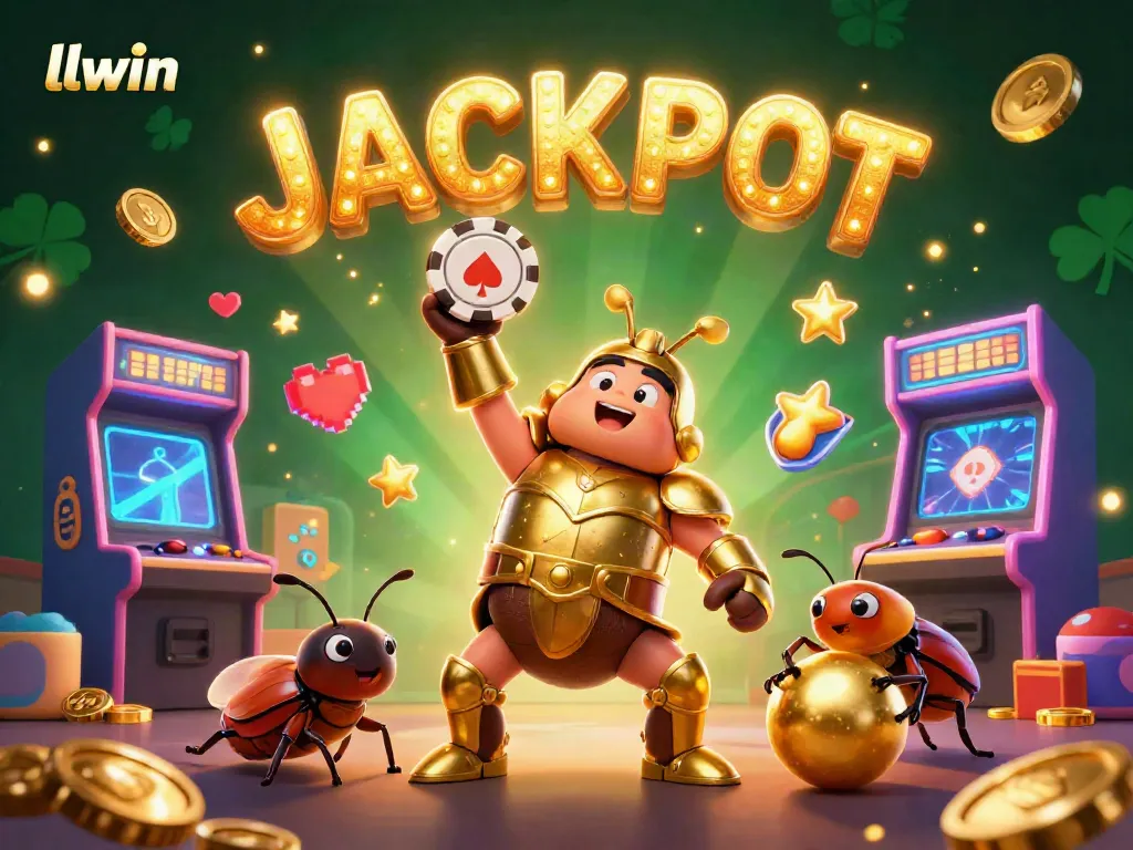 Experience the thrill of winning jackpots at llwin with vibrant 3D gaming characters and casino elements.