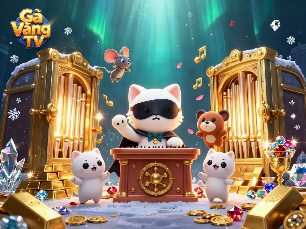 Engage with Gà Vàng TV's vibrant casino scene showcasing treasures and thrilling gaming.