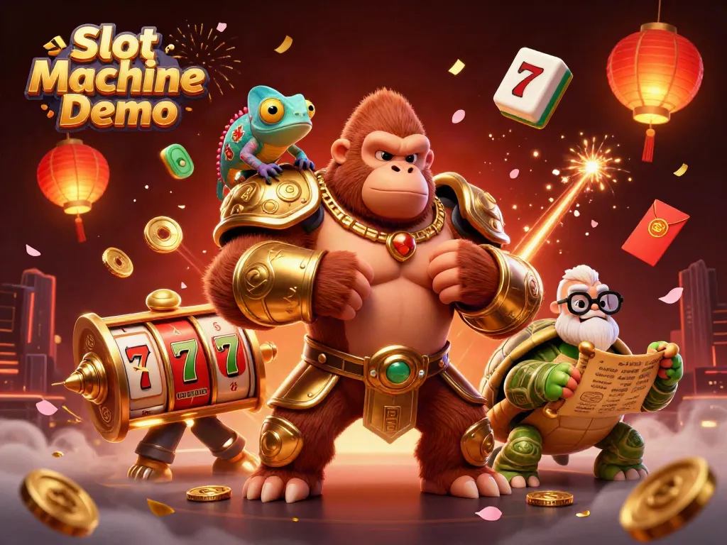 Engage with Slot Machine Demo through exciting visuals of characters and vibrant casino elements.