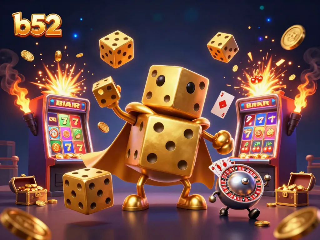 Engage in thrilling gameplay with the colorful b52 casino-themed illustration filled with epic jackpot excitement.