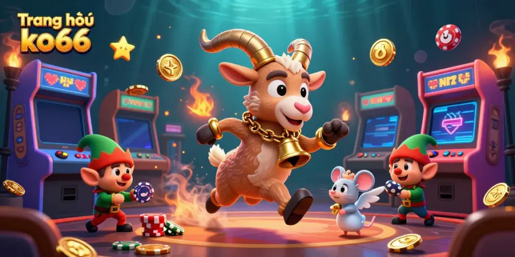 Engage with the festive and spooky mundo of Trang chủ ko66 casino featuring a Krampus goat and elf gremlins.