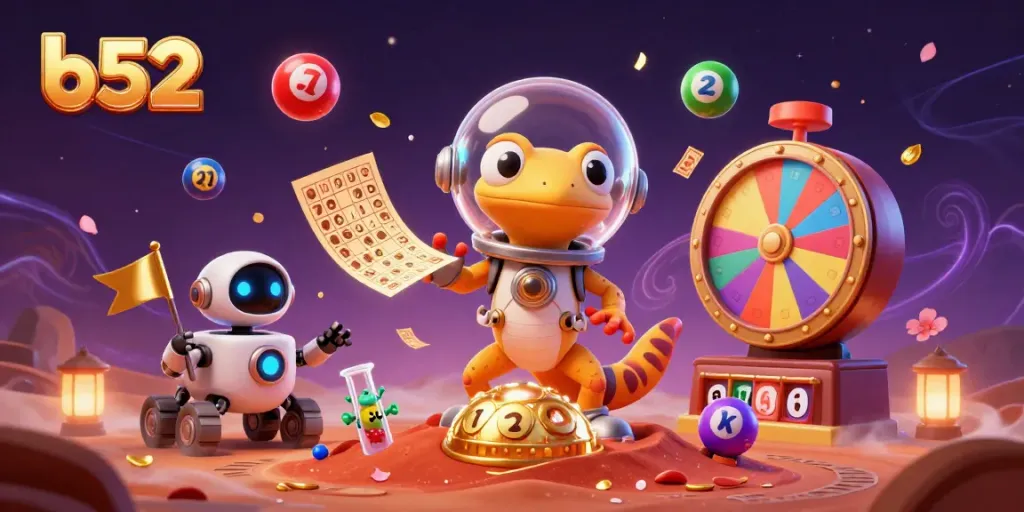 Win big at the b52 casino while Martian gecko discovers golden treasures!