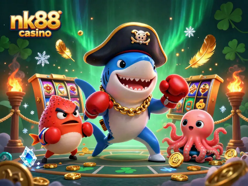 Experience thrilling play at nk88 casino with lively 3D characters, gold coins, and enticing gaming elements.