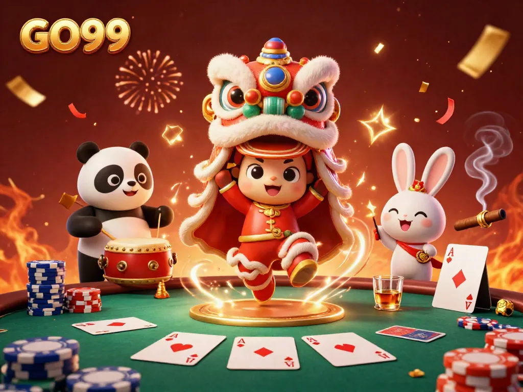 Experience the vibrant GO99 casino world with lively characters and exciting gaming elements.