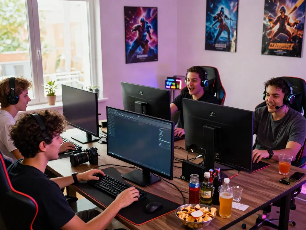 Kilat 404 gaming experience with friends enjoying an exciting multiplayer session.
