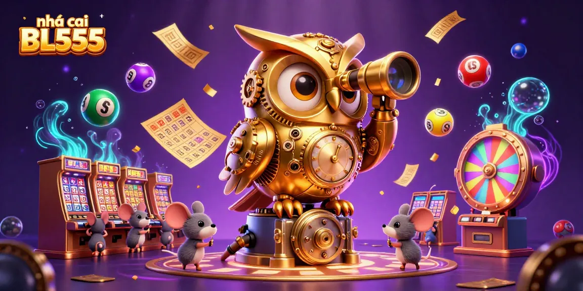 Play exciting games at nhà cái BL555 with vibrant lottery balls and a dynamic casino atmosphere.