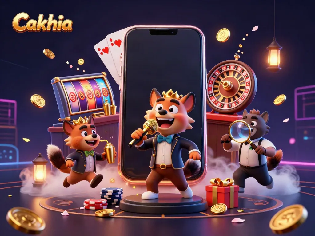 Cakhia showcases vibrant hyenas running a casino, featuring a lively scene with gaming excitement.