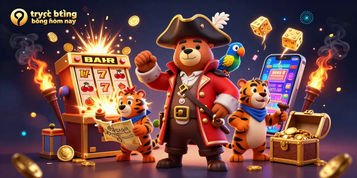 Bet on direct football today with vibrant scenes featuring animated characters and casino elements.