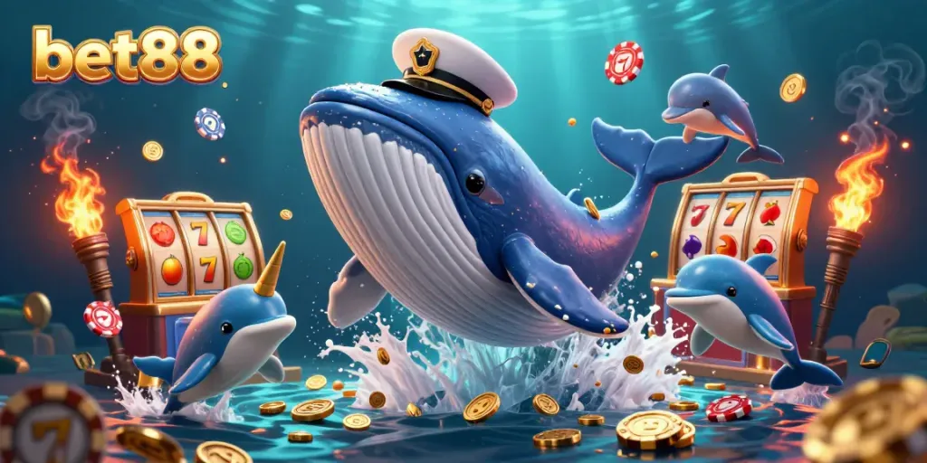 Experience thrilling action at bet88 with colorful slot elements and playful marine characters.
