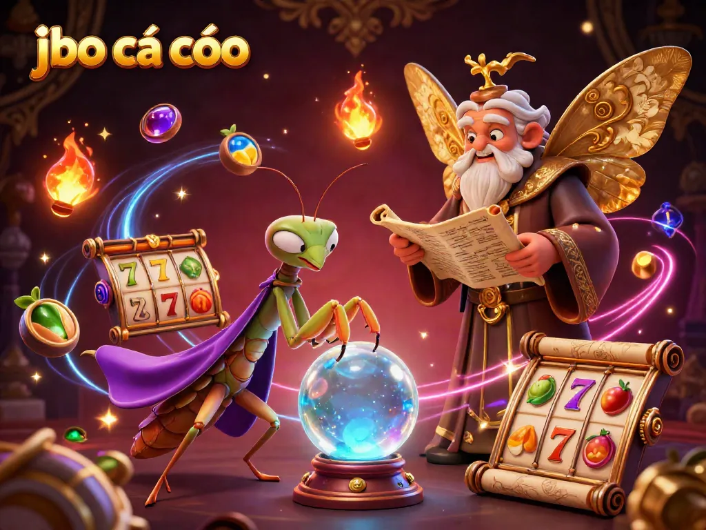 Engage with jbo cá cược through a vibrant scene showcasing a mystical fortune teller and dynamic casino elements.