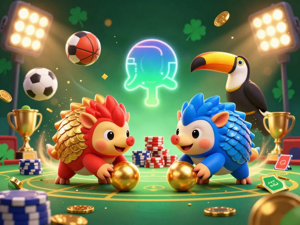 Experience JW88 action with dynamic pangolins bowling through poker chips in a glittering casino scene.