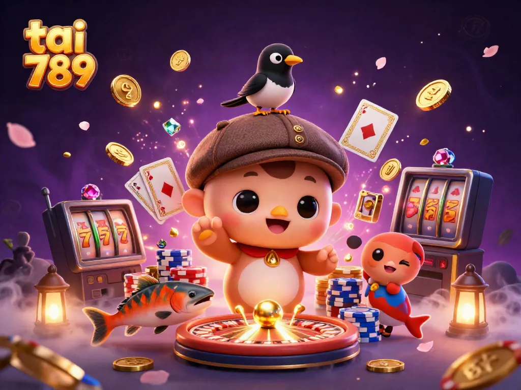 Join the fun at tai 789 with a vibrant 3D illustration featuring a playful Nessie as a symbol of luck and winnings.