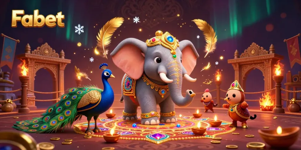 Experience thrilling adventures with Fabet in a vibrant 3D casino-themed illustration.