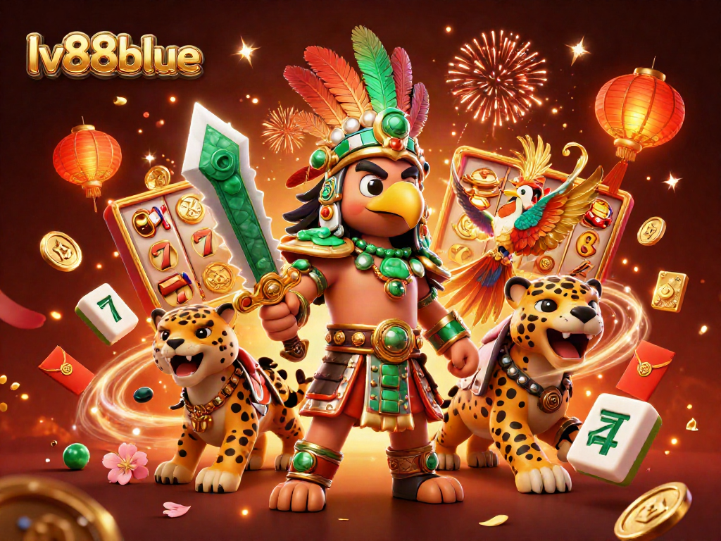 Experience the exciting world of lv88blue with an Olympic-sized jackpot scene featuring vibrant characters and gaming elements.