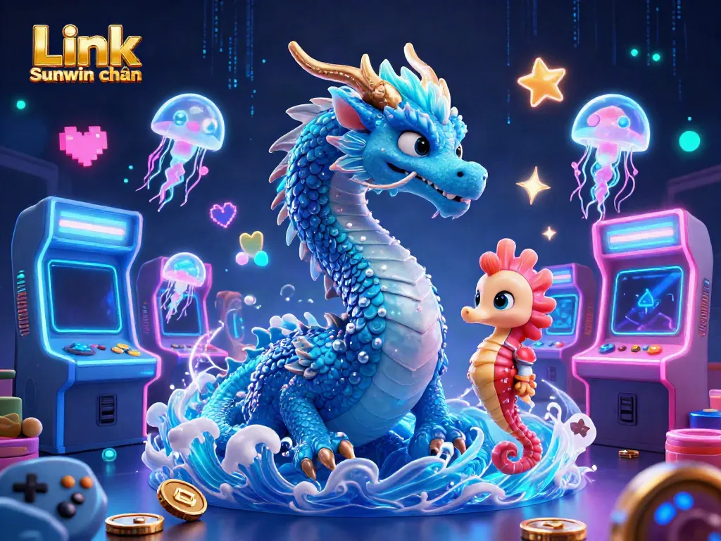Engaging players with thrilling gaming adventures through the Link Sunwin chuẩn experience, led by a dragon.