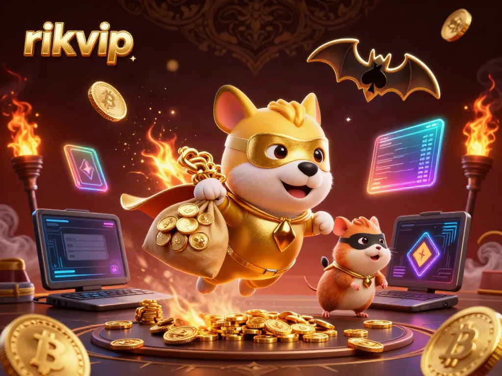 Play and win at rikvip with thrilling casino adventure featuring superheroes and crypto elements.