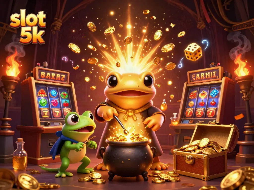 Engage in thrilling slot 5k adventures with a golden salamander alchemist and dynamic game elements.