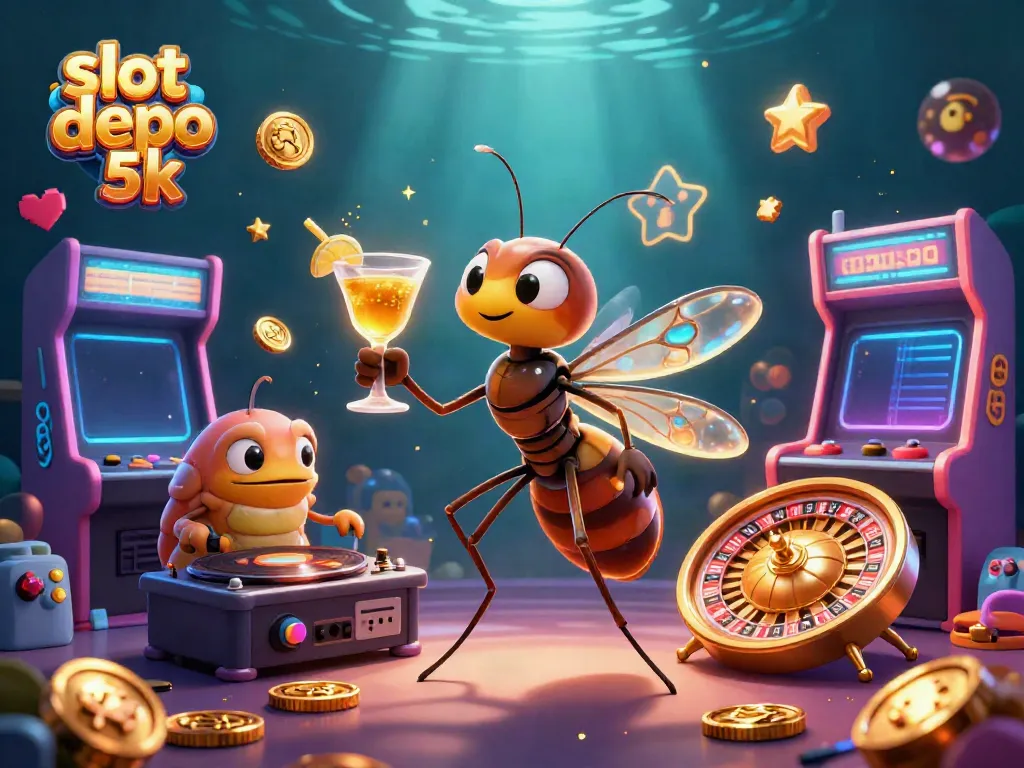 Engage with thrilling gameplay at slot depo 5k with vibrant 3D illustrations and casino-themed characters.