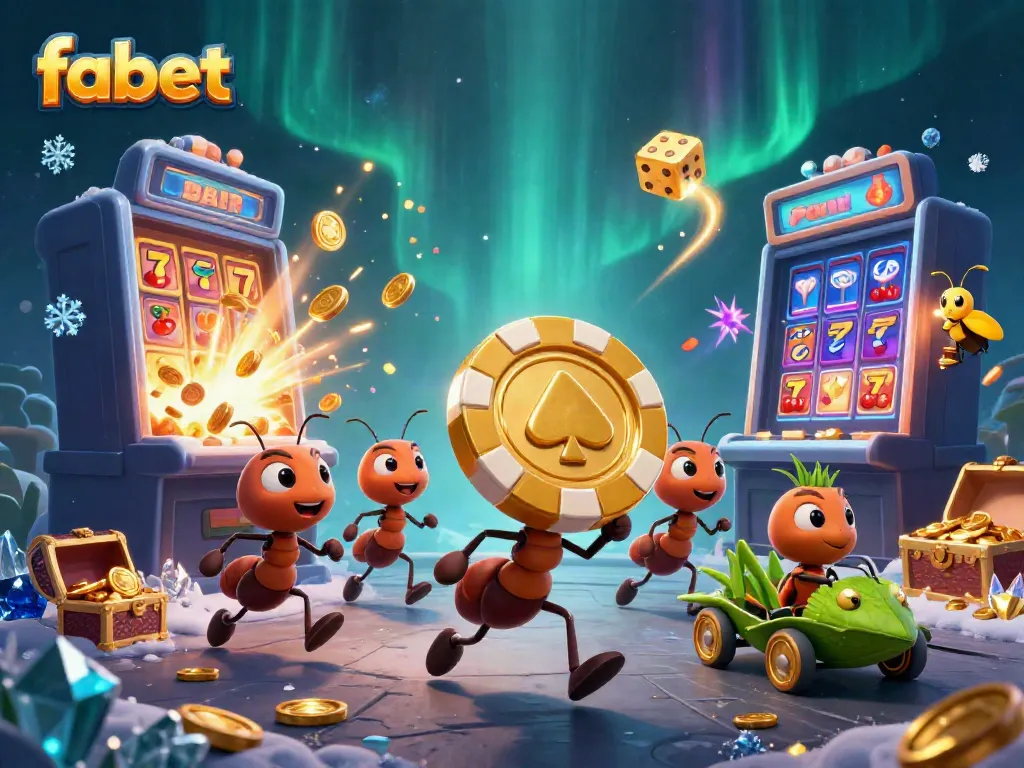 Join the fabet team of animated ants on a thrilling casino heist carrying a giant poker chip!