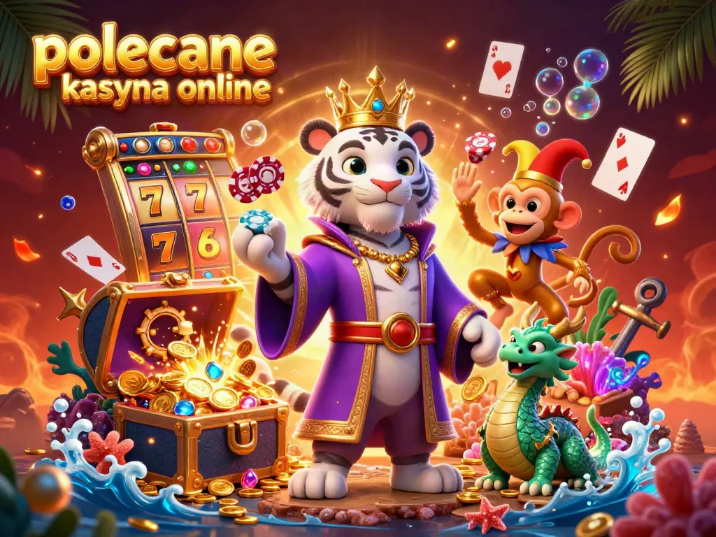 Experience the excitement of polecane kasyna online with our colorful 3D casino illustration showcasing vibrant elements.