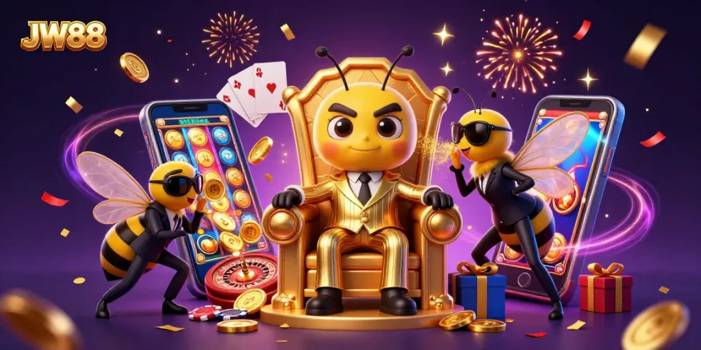 Play thrilling casino games at JW88 with vibrant animations and engaging characters.