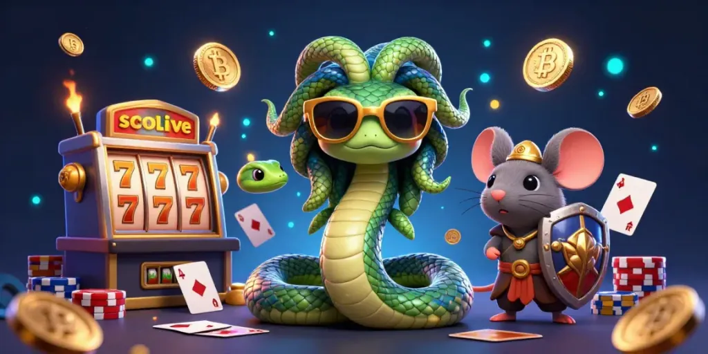 Socolive offers an engaging poker experience illustrated with interactive characters and vibrant casino elements.